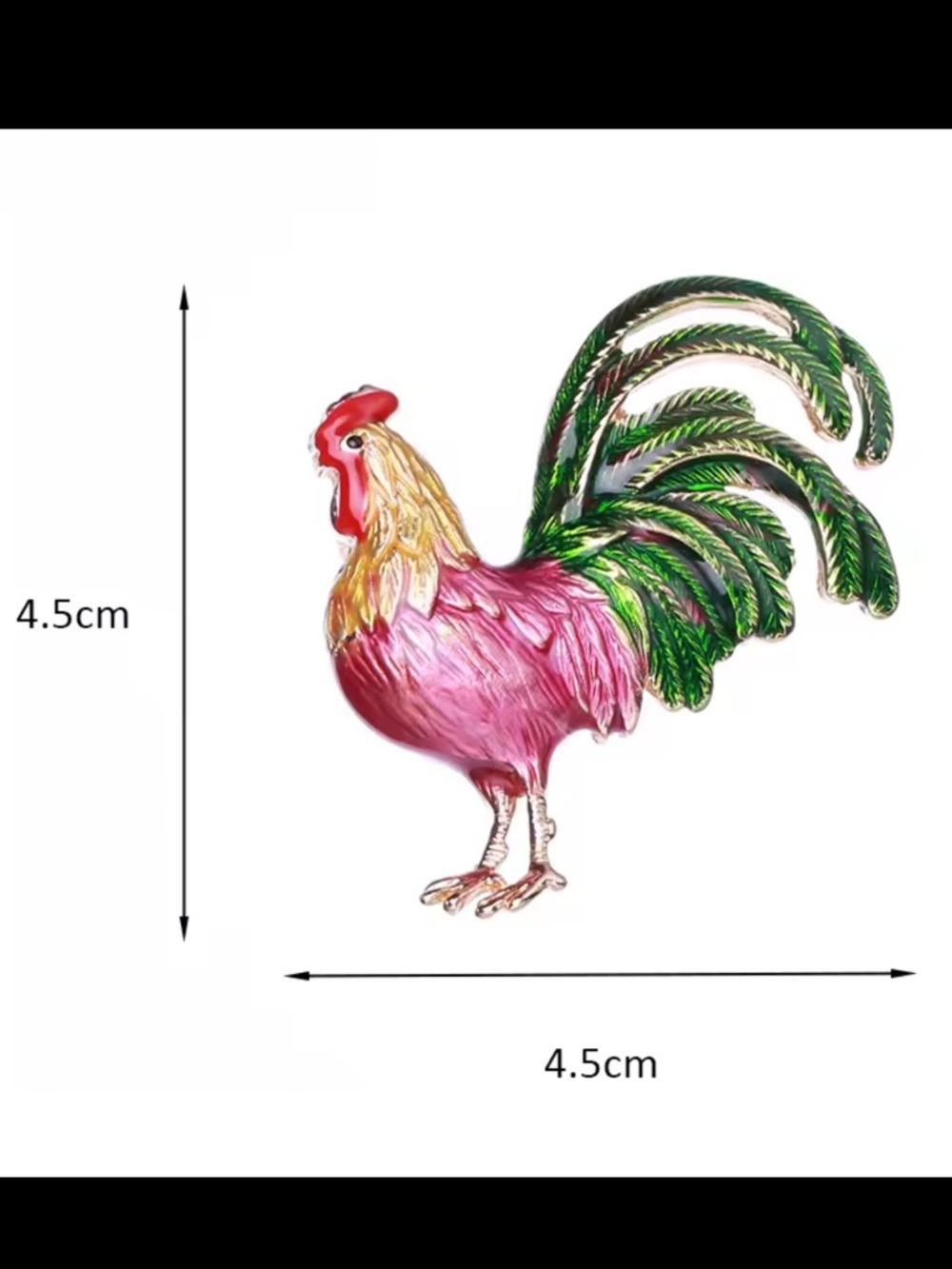 Purple Rooster Gold Brooch - Picture 3 of 6